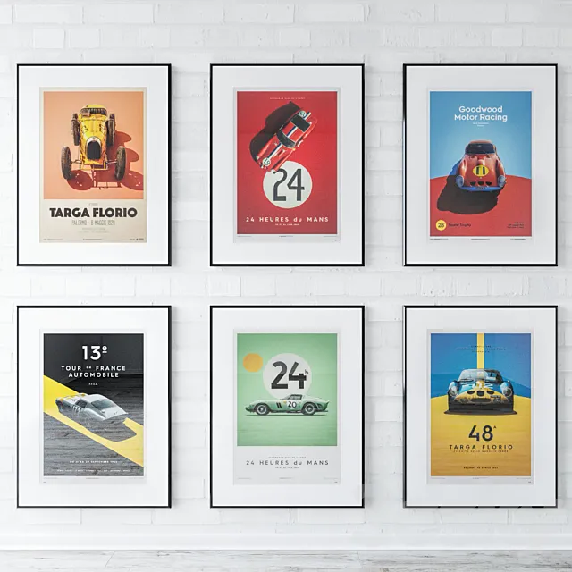 Unique & Limited Race Car Posters 3D Model Unique & Limited Race Car Posters 3D Model