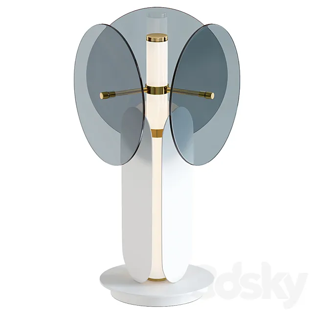 Unique White & Gray 1-Light Table Lamp 3D Model Unique White & Gray 1-Light Table Lamp 3D Model