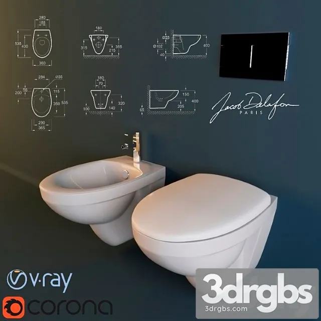 Unitaz I Bidie Jacob Delafon Patio 1 3D Model Download