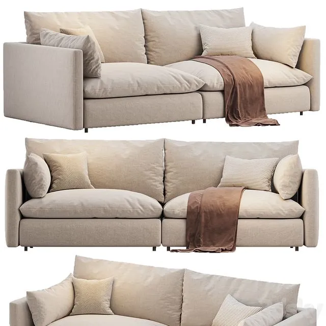 Unwind 2 Piece Slipcovered Sofa 3D Model Unwind 2 Piece Slipcovered Sofa 3D Model