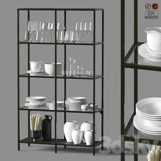 ?upboard with dishes 3DModel