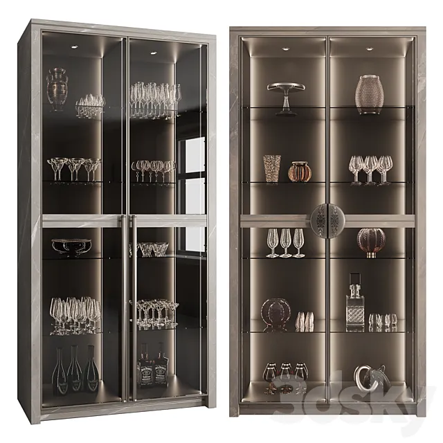 ?upboard with dishes My Design ?18 3DModel