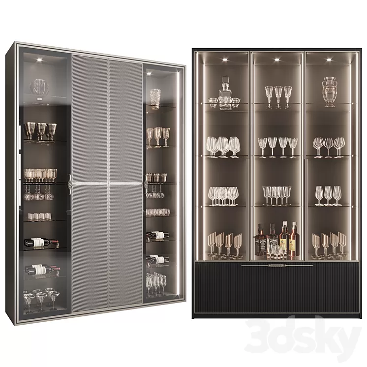 Сupboard with dishes My Design №22 3D Model Free Download