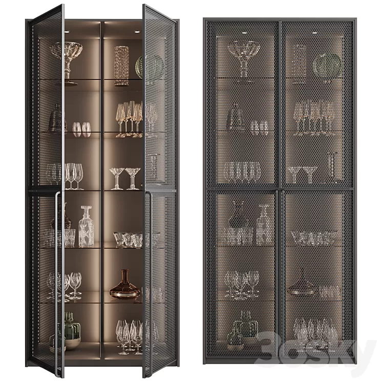 Сupboard with dishes My Design №36 3D Model Free Download