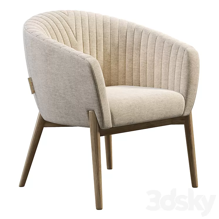Upholstered Armchair with Channeled Back 3D Model Free Download Upholstered Armchair with Channeled Back 3D Model Free Download