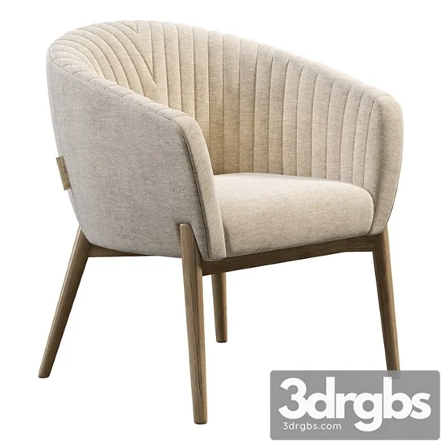 Upholstered armchair with channeled back Upholstered armchair with channeled back