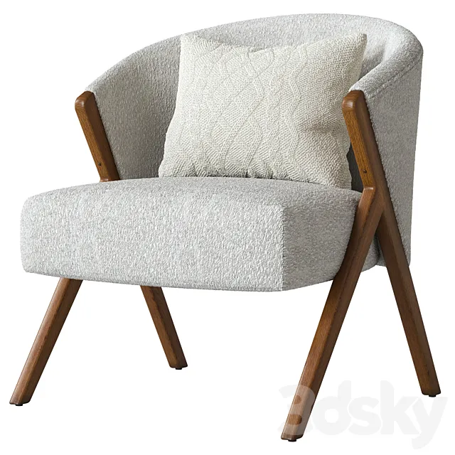 UPHOLSTERED BOUCLÉ ARMCHAIR ZARA HOME 3DModel UPHOLSTERED BOUCLÉ ARMCHAIR ZARA HOME 3DModel