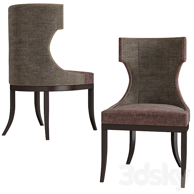 Upholstered Dining Chair Baker 3DModel Upholstered Dining Chair Baker 3DModel