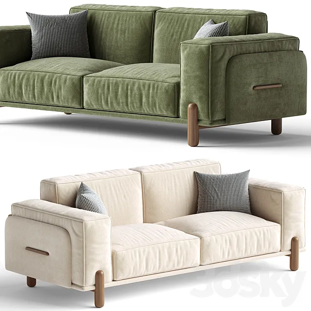 Upholstered Loveseat 3D Model