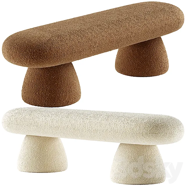 Upholstered Modern Bedroom Bench 3D Model Upholstered Modern Bedroom Bench 3D Model