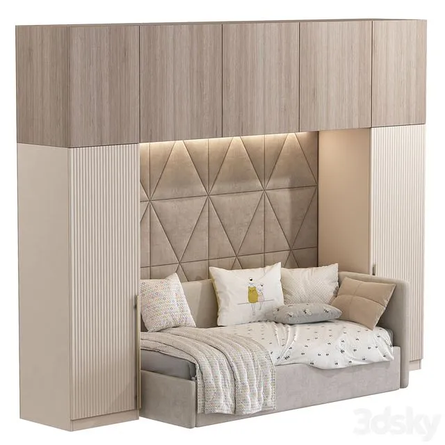 Upholstered sofa bed 3D Model Upholstered sofa bed 3D Model