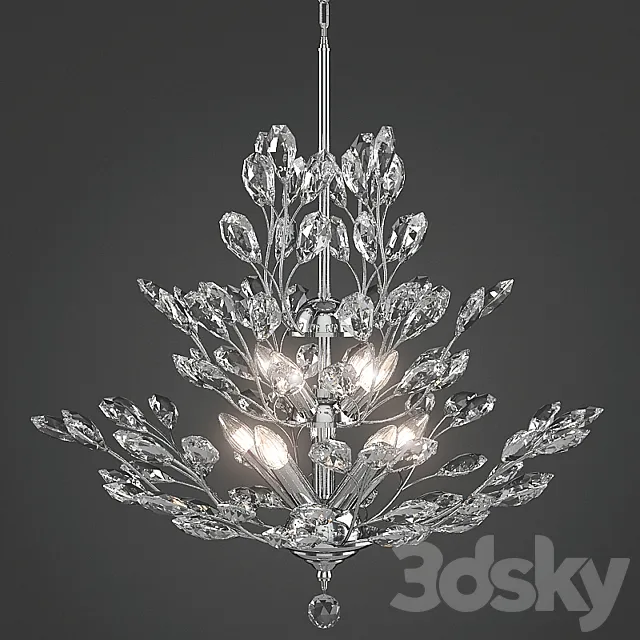Upside-Down Silver Leaf chandelier 3DModel Upside-Down Silver Leaf chandelier 3DModel