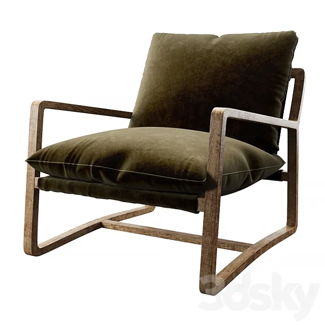 Ura chair in Olive green 3DModel