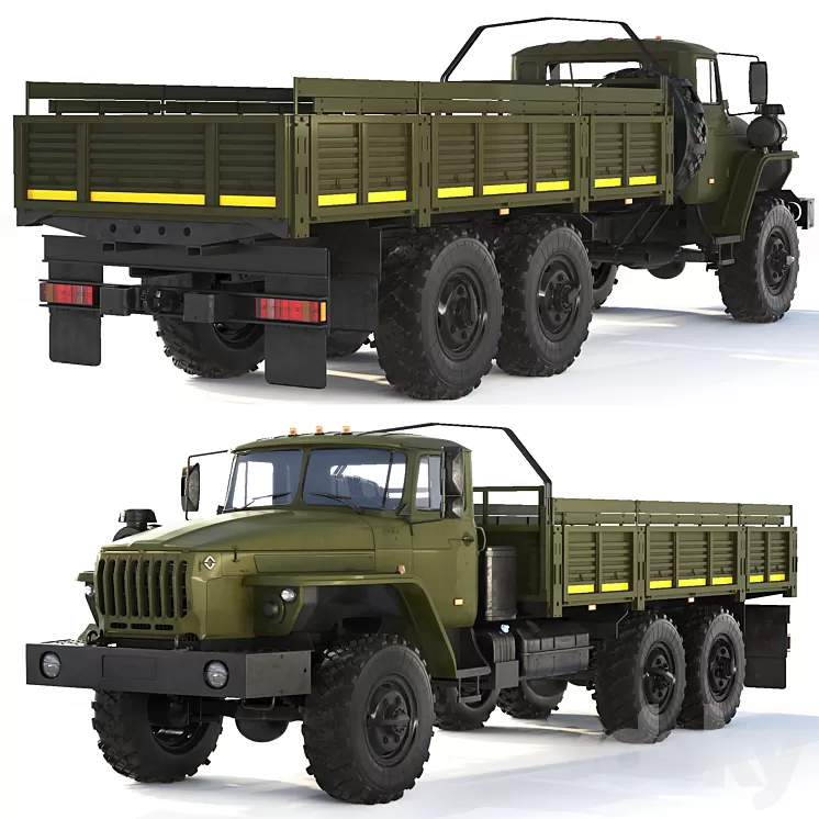 Ural 4320-0911 flatbed body 2015 3D Model Free Download