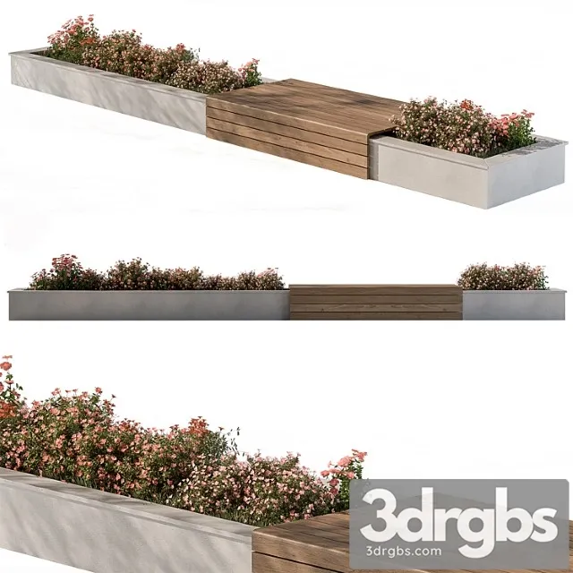 Urban Bench With Flowers Set 40 3D Model Download Urban Bench With Flowers Set 40 3D Model Download