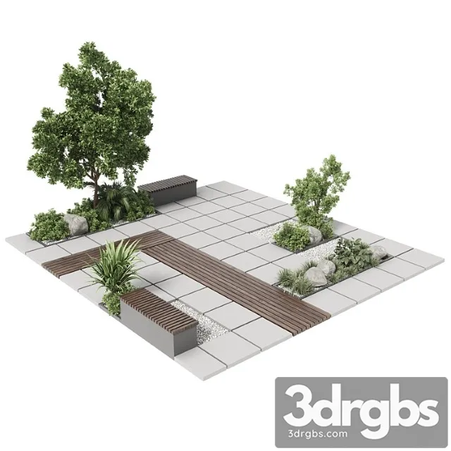 Urban environment – urban furniture – green benches with plants 30 corona 3D Model Download Urban environment – urban furniture – green benches with plants 30 corona 3D Model Download