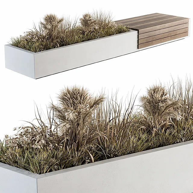 Urban Furniture _ Architecture Bench with Plants 07 3DModel Urban Furniture _ Architecture Bench with Plants 07 3DModel