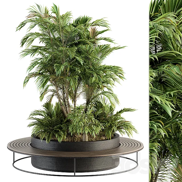 Urban Furniture _ Architecture Bench with Plants- Set 16 3D Model Urban Furniture _ Architecture Bench with Plants- Set 16 3D Model