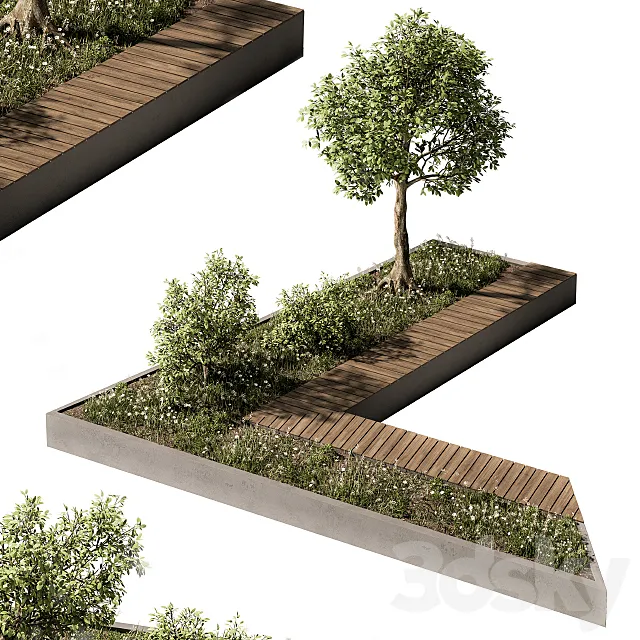 Urban Furniture _ Architecture Bench with Plants- Set 24 3DModel Urban Furniture _ Architecture Bench with Plants- Set 24 3DModel