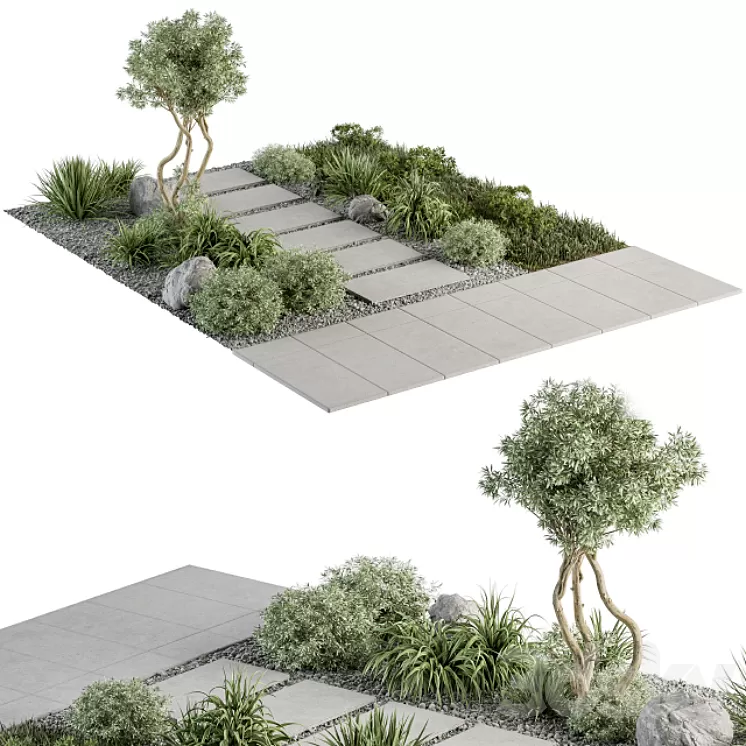Urban Furniture / Architecture Environment with Plants- Set 29 3D Model Urban Furniture / Architecture Environment with Plants- Set 29 3D Model