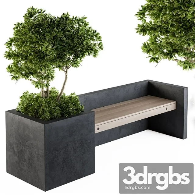 Urban furniture plants with bench 09 3D Model Download Urban furniture plants with bench 09 3D Model Download