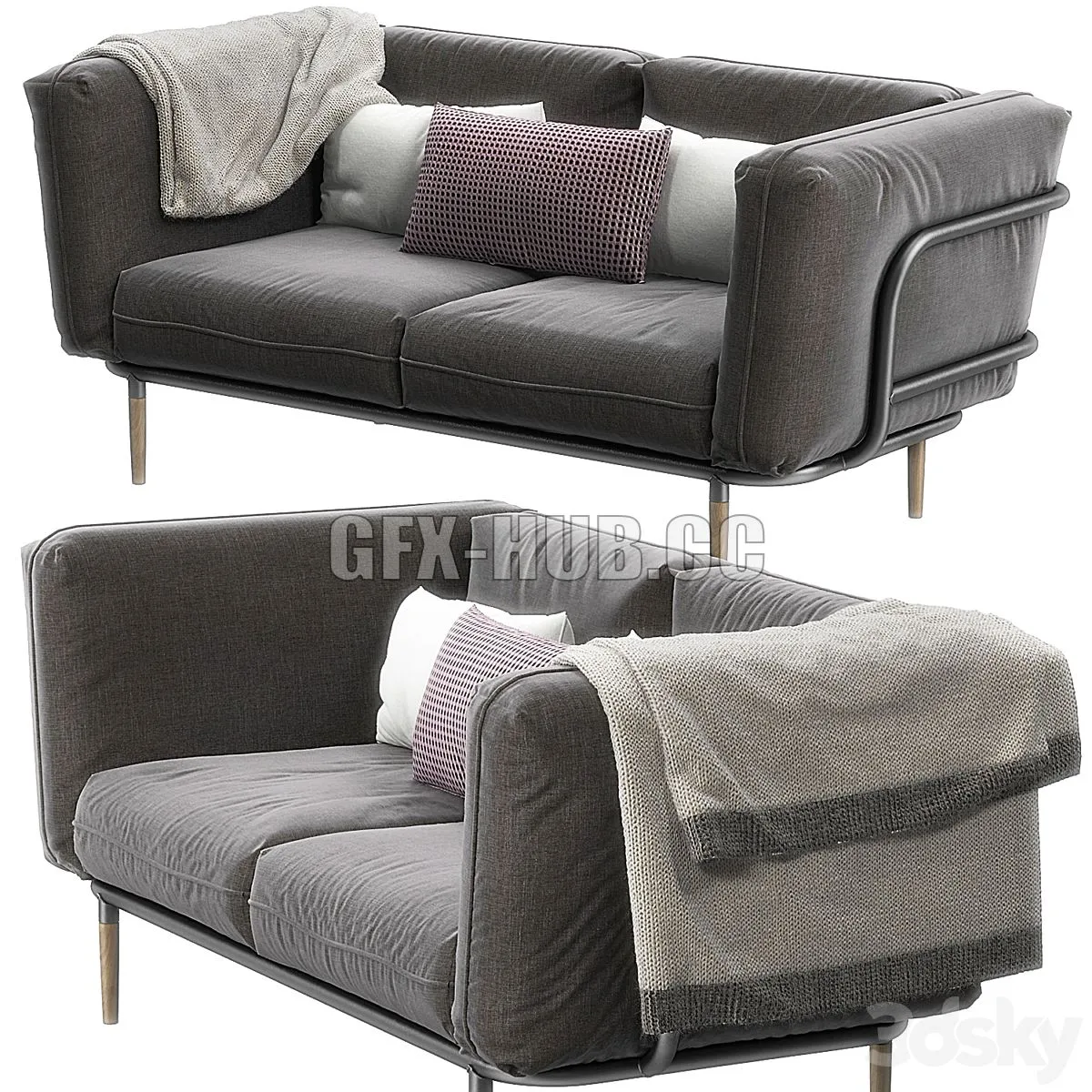 Urban sofa by Cane Line 3D Model Urban sofa by Cane Line 3D Model