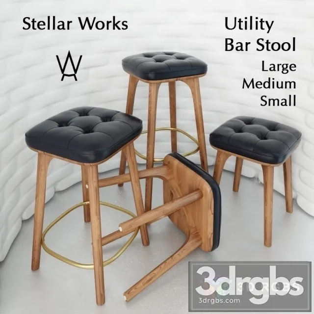 Utility Bar Stool 2011 3D Model Download Utility Bar Stool 2011 3D Model Download
