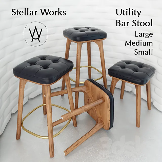 Utility Bar Stool 3DModel Utility Bar Stool 3DModel