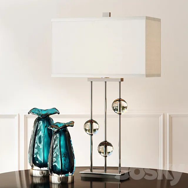 Uttermost _ Rodeshia Table Lamp and Gabriela Vases 3D Model Uttermost _ Rodeshia Table Lamp and Gabriela Vases 3D Model