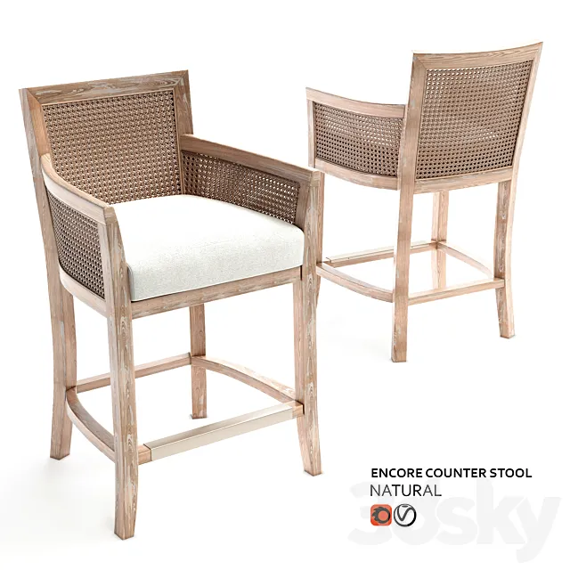 Uttermost bar stool 3D Model Uttermost bar stool 3D Model