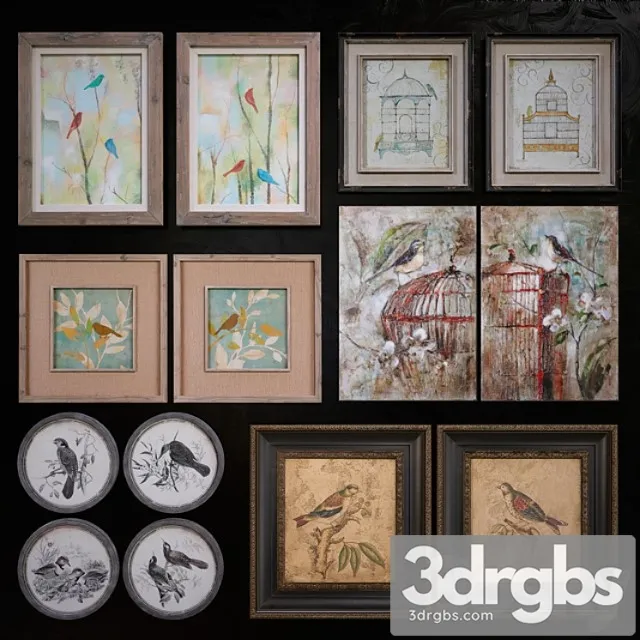 Uttermost Birds Pictures Set 3D Model Download