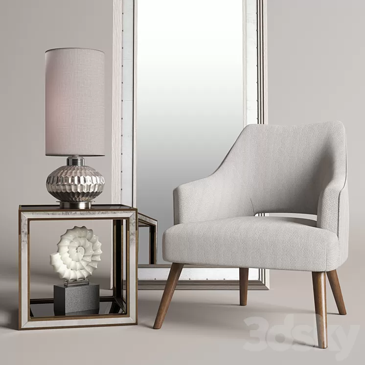3DSKY Uttermost Dree Accent Chair Barren Julie Accent Table 3D
