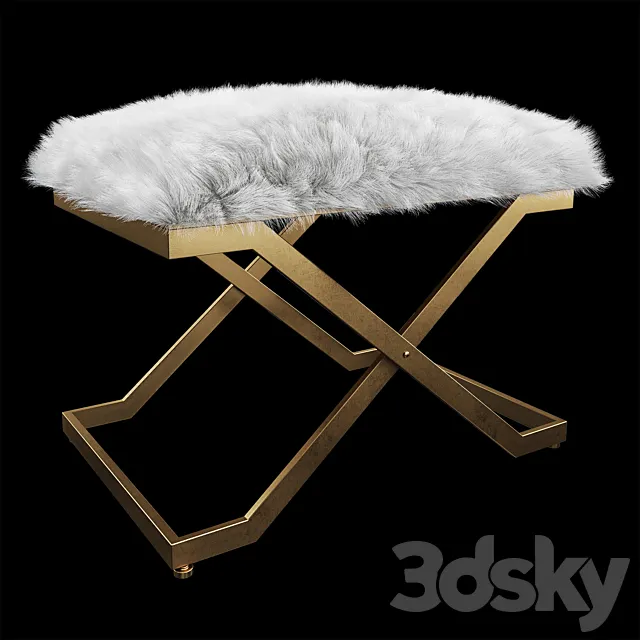 Uttermost Farran Fur Small Bench 3DModel Uttermost Farran Fur Small Bench 3DModel