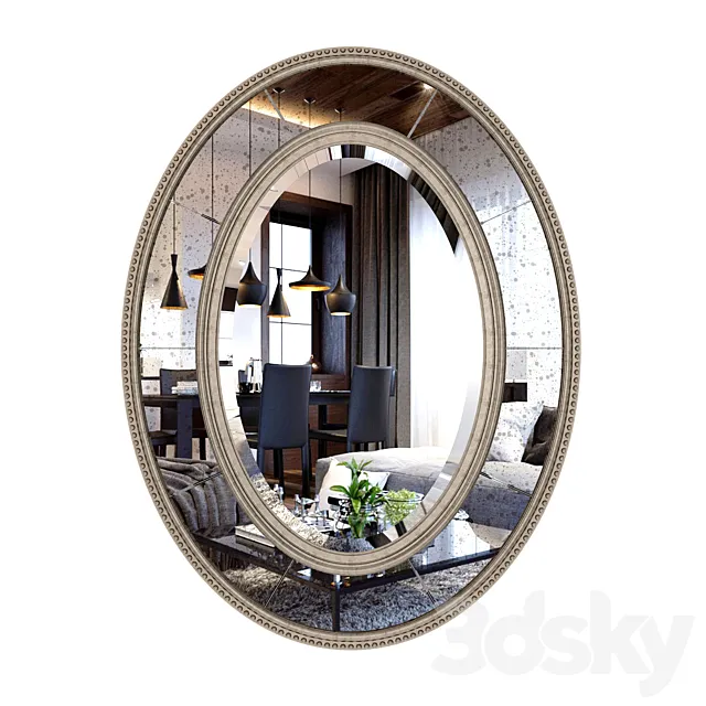 UtterMost Lara Oval Mirror 3D Model UtterMost Lara Oval Mirror 3D Model