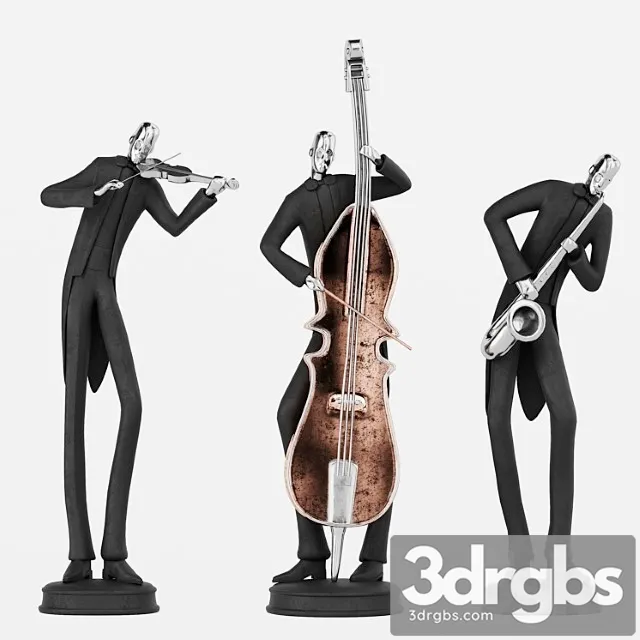 Uttermost musicians decorative figurines 3D Model Download