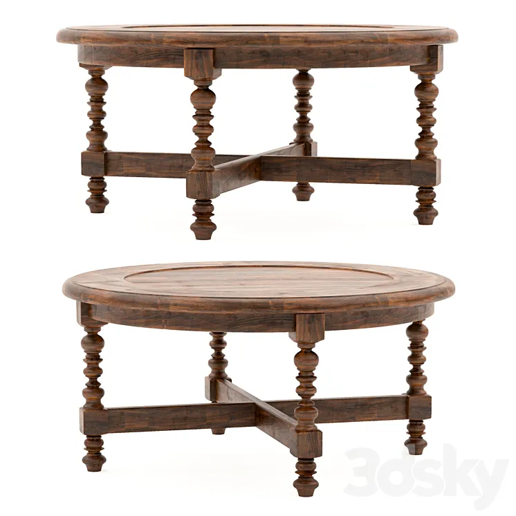 Uttermost Samuelle Reclaimed Wood Coffee Table 3D Model Free Download