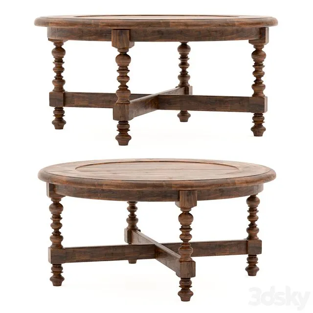 Uttermost Samuelle Reclaimed Wood Coffee Table 3D Model