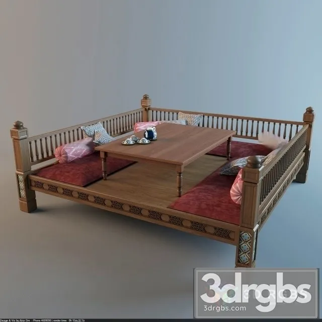 Uzbek Tapchan 3D Model Download