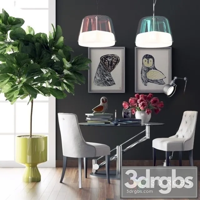 V07 Table and Chair 3D Model Download