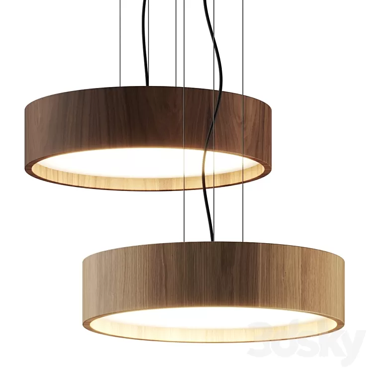 Valaisin Gronlund Oak & Walnut Pendant Lamp 3D Model Free Download