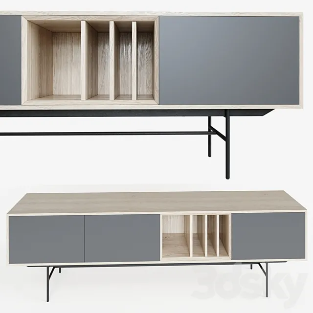 Valencia TV Cabinet by Unico Milano 3DModel Valencia TV Cabinet by Unico Milano 3DModel