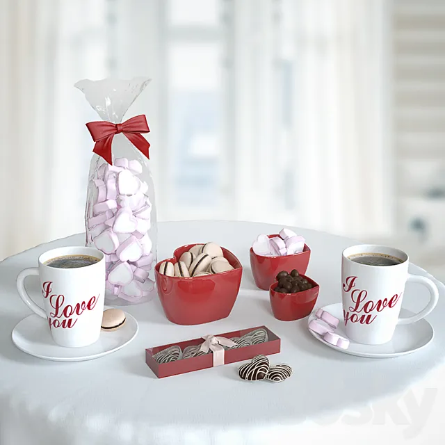 valentine’s coffee set 3DModel valentine’s coffee set 3DModel