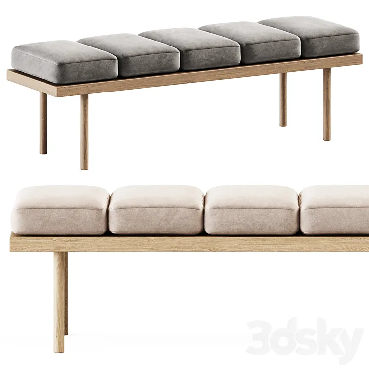 Valentino Bench by Missana \/ Soft bench 3D Model Free Download