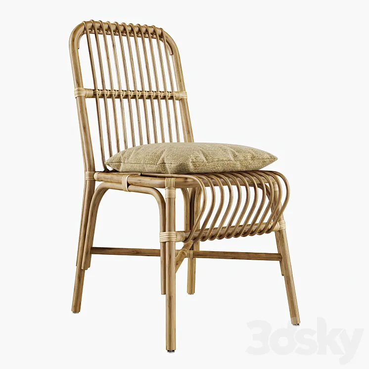 Valerie vintage rattan chair 3D Model Free Download