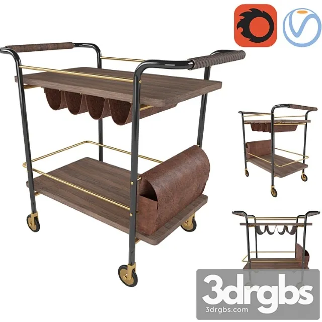 Valet bar cart 2 3D Model Download