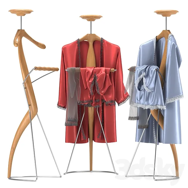Valet stand Porada Sir-Bis 2 with peignoir and stockings 3D Model Valet stand Porada Sir-Bis 2 with peignoir and stockings 3D Model