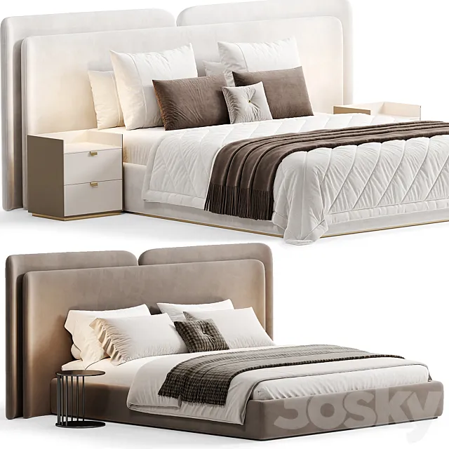 VALLETTA Bed By Importhome 02 3D Model