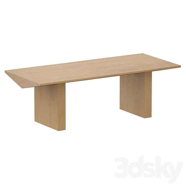 Van Natural Wood Dining Table (Crate and Barrel) 3D Model