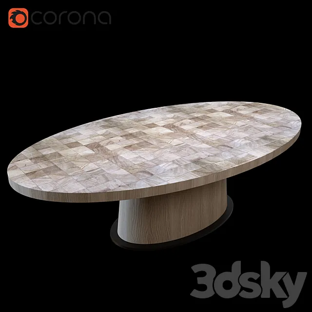 Van Rossum KOPS OVAL TABLE 3DModel Van Rossum KOPS OVAL TABLE 3DModel