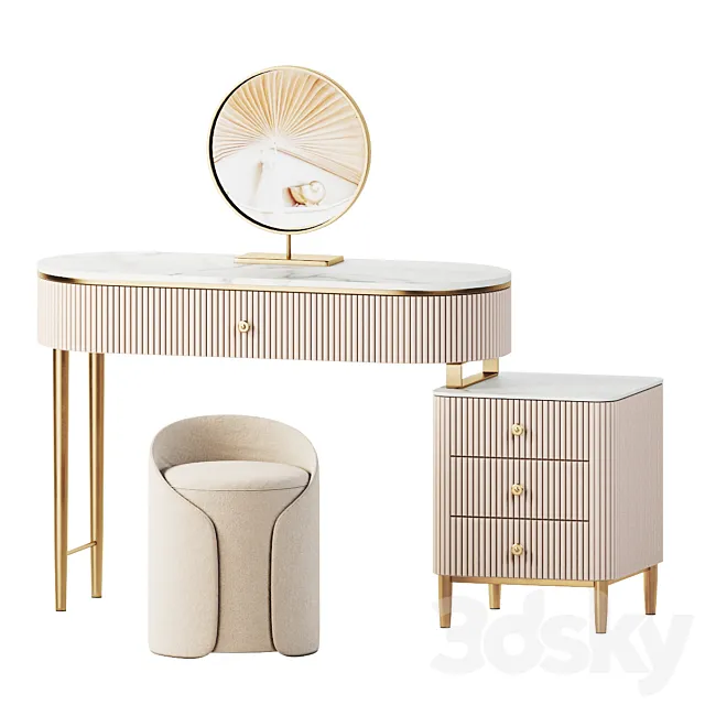 Vandana Interiors Makeup Vanity Set 3D Model